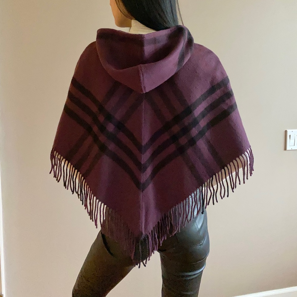 Burberry Purple Plaid Poncho